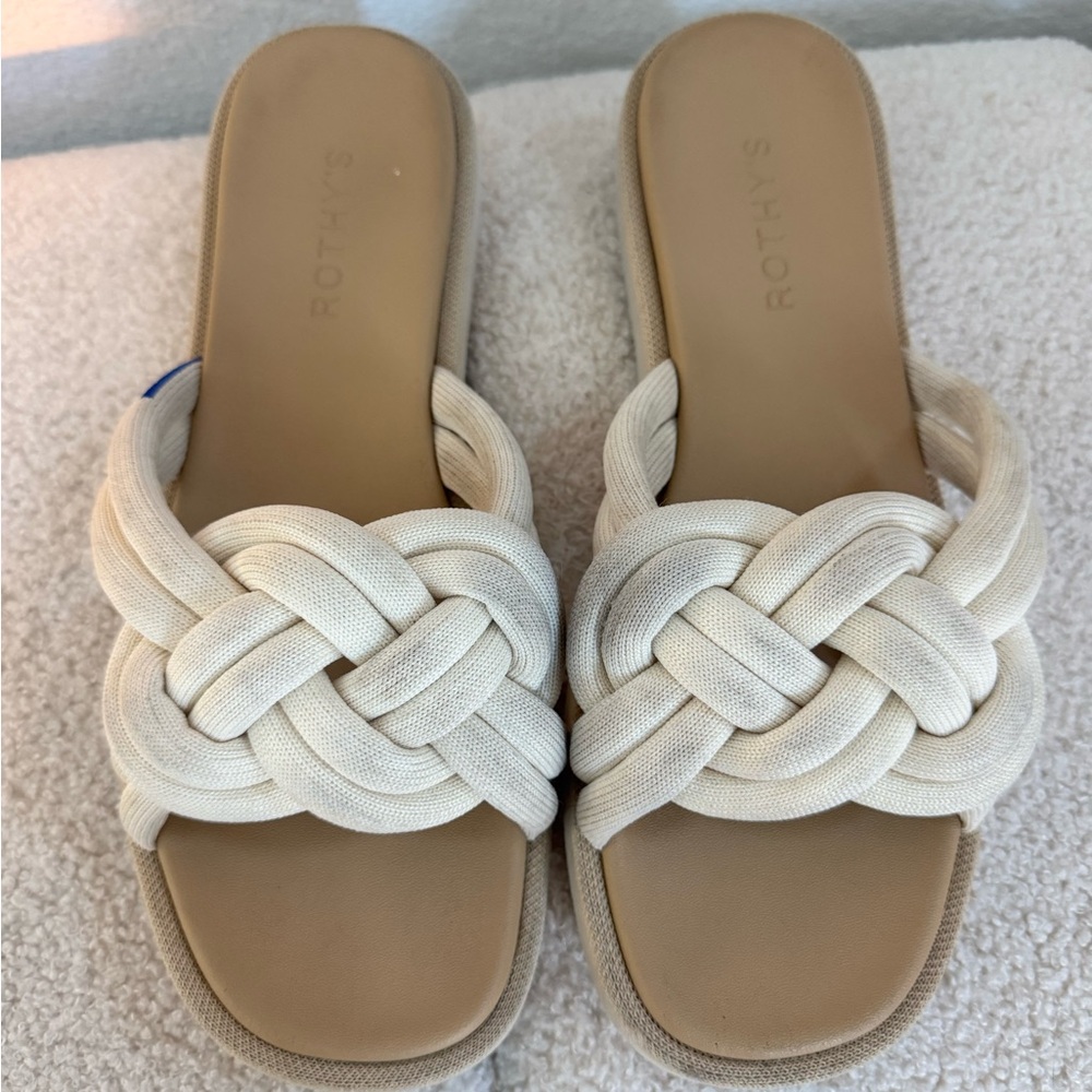 Rothy's Summer Women's Cream Sandals White Sand 8.5